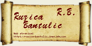 Ružica Bantulić vizit kartica